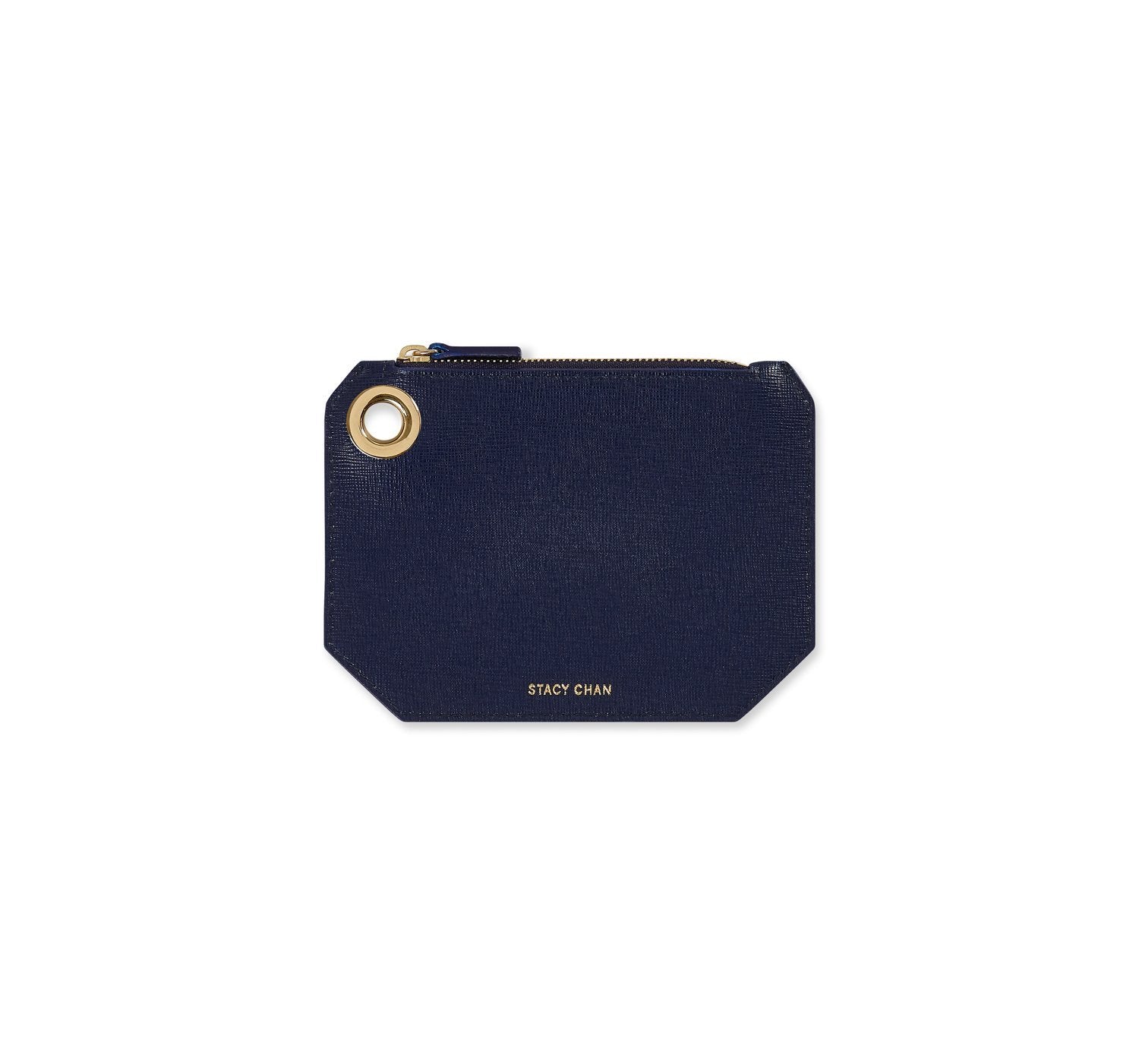 Navy Blue Italian Leather Coin Purse