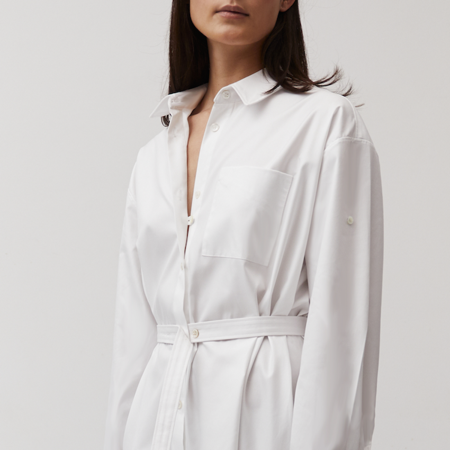 Made in London, organic cotton white Shirt Dress - The Array