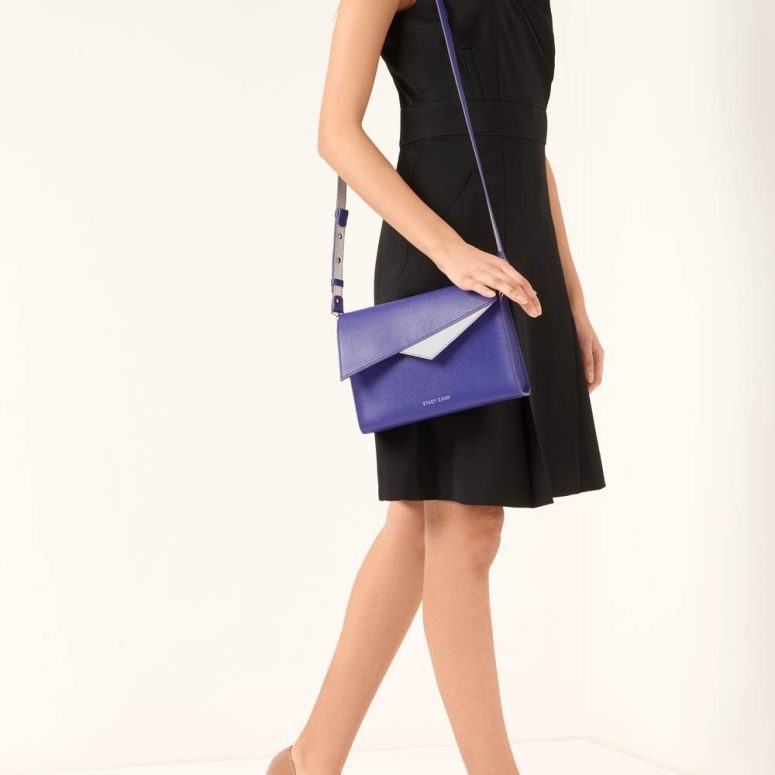 Violet Purple Leather Cross Body Bag - Designer Handbag Stacy Chan